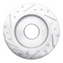R1 94-98 Nissan 240SX Rear Right Drilled & Slotted Silver Brake Rotor