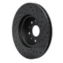 R1 16-25 Cadillac CT5 Front Left Drilled & Slotted Black Brake Rotor