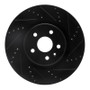 R1 09-17 Buick Regal Front Right Drilled & Slotted Black Brake Rotor
