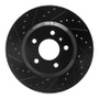 R1 06-16 Buick Lucerne Front Left Drilled & Slotted Black Brake Rotor
