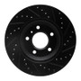 R1 06-16 Buick Lucerne Front Left Drilled & Slotted Black Brake Rotor