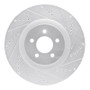 R1 07-14 Ford Mustang Front Right Drilled & Slotted Silver Brake Rotor