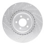 R1 07-14 Ford Mustang Front Right Drilled & Slotted Silver Brake Rotor