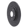 R1 12-20 Chrysler Town & Country Rear Right Drilled & Slotted Black Brake Rotor