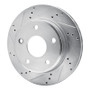 R1 05-11 Dodge Dakota 4WD Front Left Drilled & Slotted Silver Brake Rotor