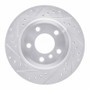 R1 07-19 BMW X6 Rear Left Drilled & Slotted Silver Brake Rotor