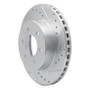 R1 1991-1996 Dodge Dakota 4WD Front Right Drilled & Slotted Silver Brake Rotor