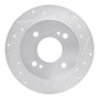 R1 1979-1981 Nissan Maxima Rear Right Drilled & Slotted Silver Brake Rotor