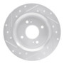 R1 1979-1981 Nissan Maxima Rear Right Drilled & Slotted Silver Brake Rotor