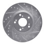 R1 06-15 Honda Civic Si Front Right Drilled & Slotted Silver Brake Rotor