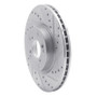 R1 06-15 Honda Civic Si Front Right Drilled & Slotted Silver Brake Rotor