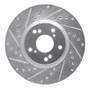 R1 06-15 Honda Civic Si Front Left Drilled & Slotted Silver Brake Rotor