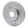 R1 06-15 Honda Civic Si Front Left Drilled & Slotted Silver Brake Rotor