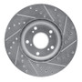 R1 06-15 Honda Civic Si Front Left Drilled & Slotted Silver Brake Rotor