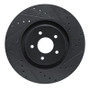 R1 2022-2025 Infiniti QX60 Front Right Drilled & Slotted Black Brake Rotor