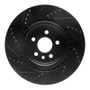 R1 2017-2020 Jaguar I-Pace Rear Right Drilled & Slotted Black Brake Rotor
