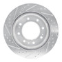 R1 2011-2025 Chevrolet Silverado 3500 HD Front Right Drilled & Slotted Silver Brake Rotor