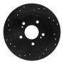R1 1984-1988 Nissan 200SX Rear Left Drilled & Slotted Black Brake Rotor
