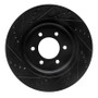R1 2021-2025 Ford F-150 4WD Front Right Drilled & Slotted Black Brake Rotor