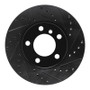 R1 11-16 Mini Cooper Paceman Front Right Drilled & Slotted Black Brake Rotor