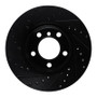 R1 11-16 Mini Cooper Paceman Front Right Drilled & Slotted Black Brake Rotor
