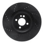 R1 09-14 Mini Cooper (Excl Clubman) Front Right Drilled & Slotted Black Brake Rotor