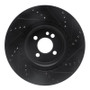 R1 09-14 Mini Cooper (Excl Clubman) Front Left Drilled & Slotted Black Brake Rotor