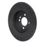 R1 09-14 Mini Cooper (Excl Clubman) Rear Left Drilled & Slotted Black Brake Rotor