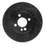 R1 07-15 Mini Cooper Clubman Front Left Drilled & Slotted Black Brake Rotor