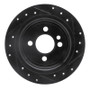R1 02-15 Mini Cooper (Excl Clubman) Rear Left Drilled & Slotted Black Brake Rotor