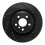 R1 -24 BMW X2 Rear Right Drilled & Slotted Black Brake Rotor