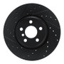 R1 18-25 BMW 430I xDrive Gran Coupe Front Left Drilled & Slotted Black Brake Rotor