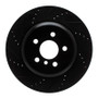 R1 17-25 BMW 430I Right Rear Drilled & Slotted Black Brake Rotor