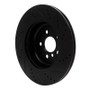 R1 17-25 BMW 430I Right Rear Drilled & Slotted Black Brake Rotor
