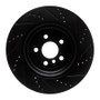 R1 17-25 BMW 430I Right Rear Drilled & Slotted Black Brake Rotor