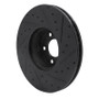 R1 16-18 BMW X4 Left Front Drilled & Slotted Black Brake Rotor