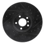 R1 16-18 BMW X4 Left Front Drilled & Slotted Black Brake Rotor
