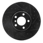 R1 16-18 BMW X4 Right Front Drilled & Slotted Black Brake Rotor