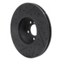 R1 16-18 BMW X4 Right Front Drilled & Slotted Black Brake Rotor
