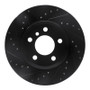 R1 04-10 BMW X3 Front Left Drilled & Slotted Black Brake Rotor