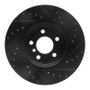 R1 04-10 BMW X3 Front Left Drilled & Slotted Black Brake Rotor