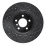 R1 02-06 BMW X5 Rear Left Drilled & Slotted Black Brake Rotor