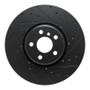 R1 16-25 BMW 330e Left Front Drilled & Slotted Black Brake Rotor