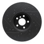 R1 16-25 BMW 330e Left Front Drilled & Slotted Black Brake Rotor