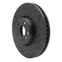 R1 16-25 BMW 230I xDrive Right Front Drilled & Slotted Black Brake Rotor