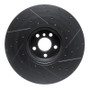 R1 16-25 BMW i5 Left Front Drilled & Slotted Black Brake Rotor