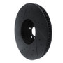 R1 16-25 BMW i7 Right Front Drilled & Slotted Black Brake Rotor