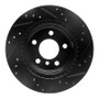 R1 06-21 BMW 228I xDrive Rear Left Drilled & Slotted Black Brake Rotor