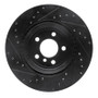 R1 12-20 BMW 335I GT xDrive Rear Right Drilled & Slotted Black Brake Rotor