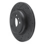 R1 12-20 BMW 330I Rear Left Drilled & Slotted Black Brake Rotor
